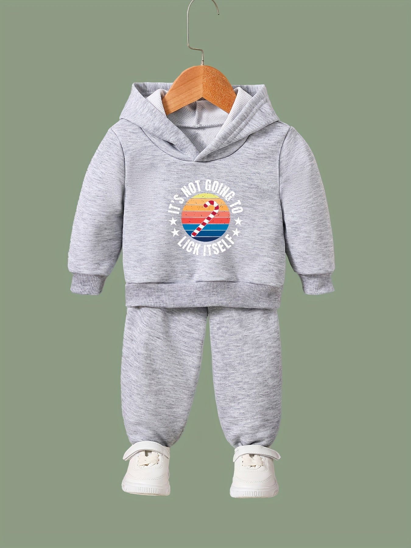 Candy Cane Pattern Long Sleeve Hooded Sweatshirt Girls