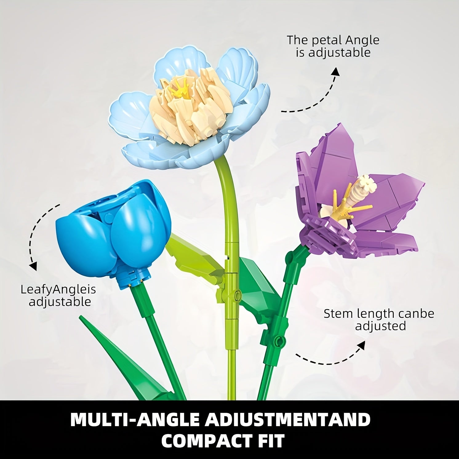 Adult Bouquet 1002pcs Flower Building Blocks Set Unique Home Decoration