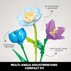 Adult Bouquet 1002pcs Flower Building Blocks Set Unique Home Decoration