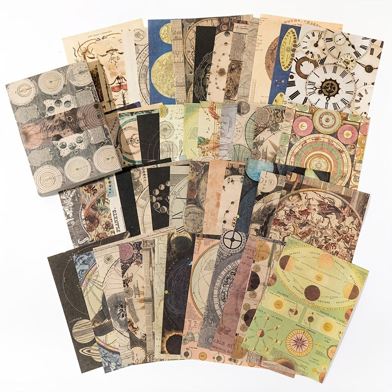 100 Sheets Retro Circle Elements Stationery Stickers Set