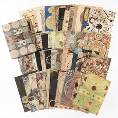 100 Sheets Retro Circle Elements Stationery Stickers Set