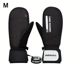 Men's Waterproof Winter Skiing Gloves Touch Screen Thick Warm Zipper Gloves