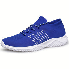 Women's Low Top Knitted Sports Shoes Lace Up Outdoor Running Sneakers