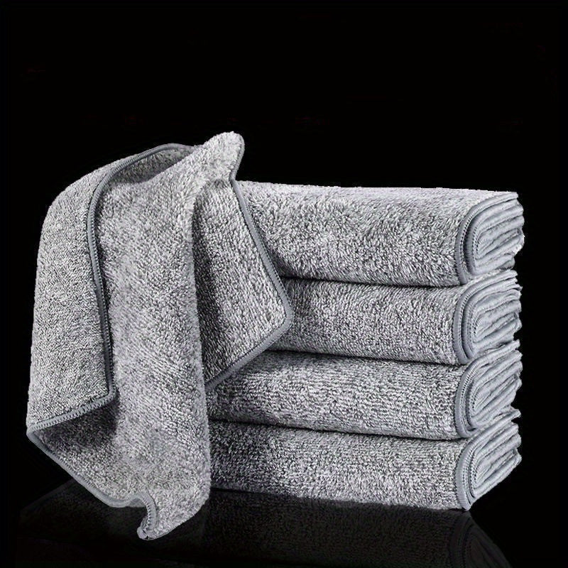5pcs Bamboo Charcoal Bowl Towels Ultra Soft Dishwashing Cloth