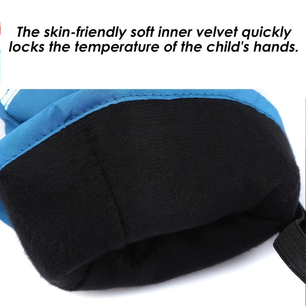 Winter Kids Waterproof Thick Warm Gloves for Outdoor Activities