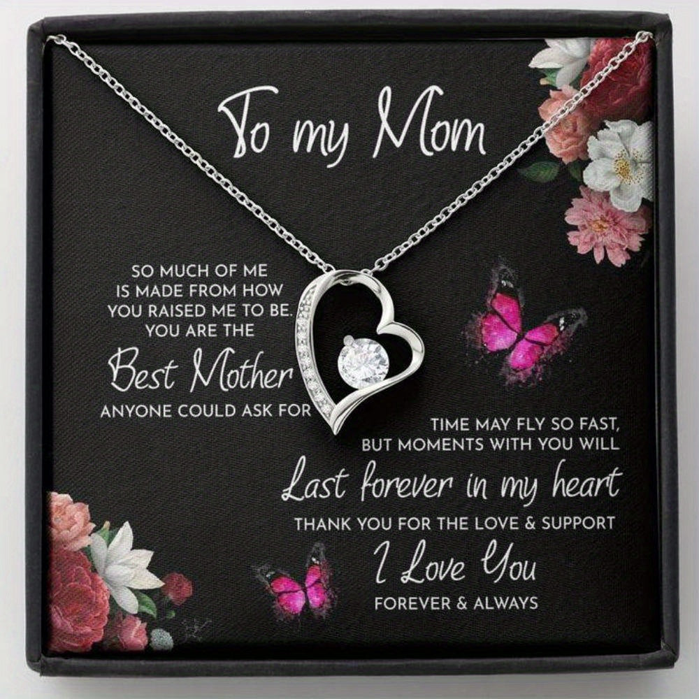 Mom Necklace To My Mom Heart Necklace Mother Gift Accessories Jewelry