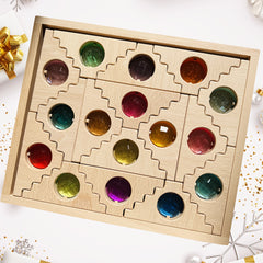 Wooden Stacking Toys with Acrylic Gemstones for Ages 3-6