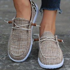 Leopard Print Slip On Canvas Loafers Low Top Flat Shoes