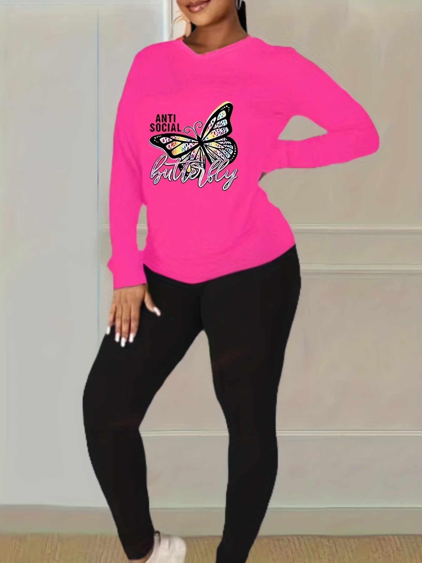 Butterfly Print Top & Leggings Set