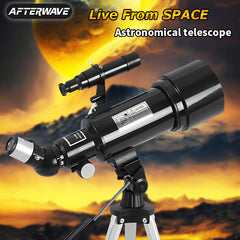 AFTERWAVE Beginner Telescope with Tripod & Finder Scope 70mm Lens