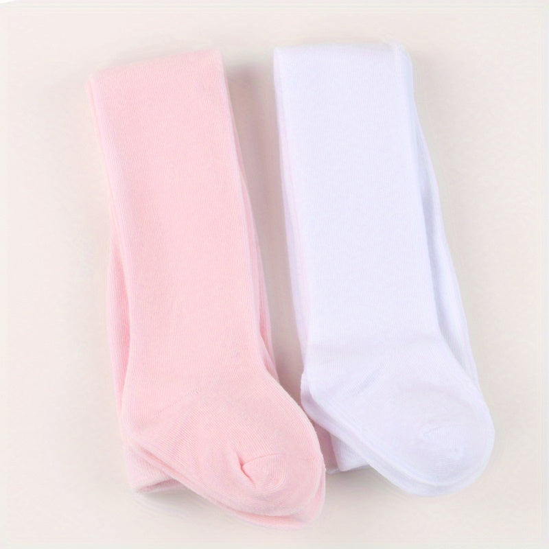 2 Pairs Baby Girl Pantyhose Soft Comfy Leggings Tights Children