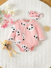 Baby Girls Long Sleeve Graphic Onesie