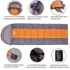 Lightweight Envelope Sleeping Bag for Camping Hiking Travel Warm Cold Use 1kg
