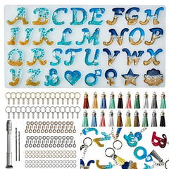 Crystal Resin Drop Glue Letter English Word Silicone Mold Pendant Keychain