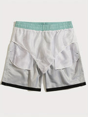Palm Trees Gradient Print Quick dry Men's Swim Trunks