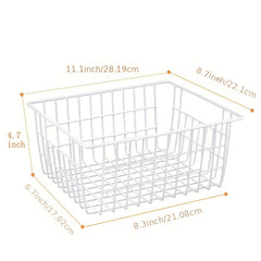 2pcs Metal Wire Baskets for Pantry Organization with Handle