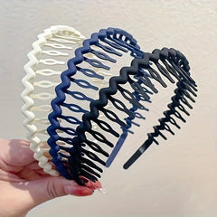 3pcs Solid Hair Hoop for Makeup, Women Hair Accessories