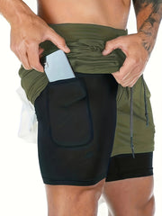 Men's Gym Running Shorts Pockets Quick Dry Workout Short