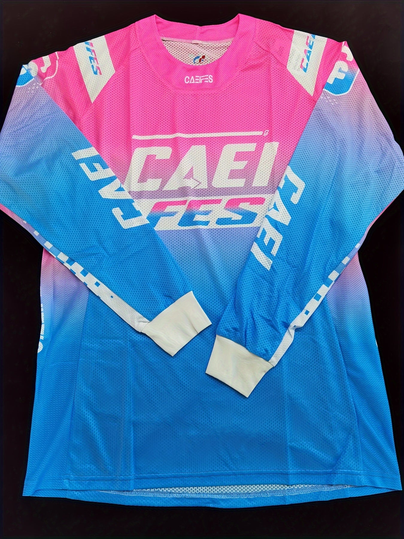 Fluorescent Mesh Long Sleeve Motorcycle T-Shirt