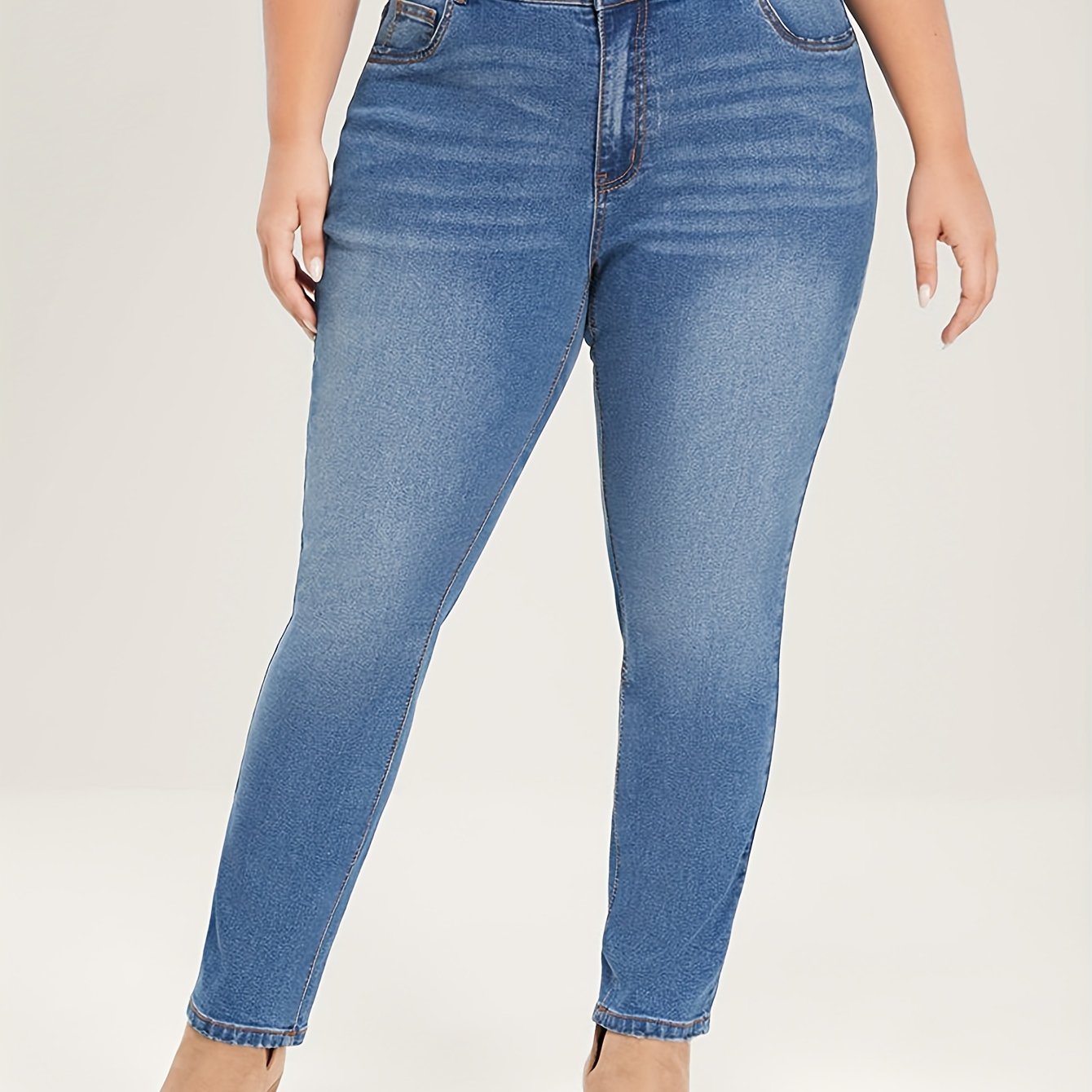 High Rise Skinny Jeans, Button Fly, High Stretch