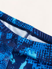 Boy's Sport Print Swimsuit Set - T Shirt & Shorts - Beach Vacation
