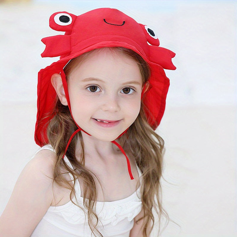 Kids Sun Hat with Neck Flap UPF 50 UV Resistant Wide Brim Beach Cap