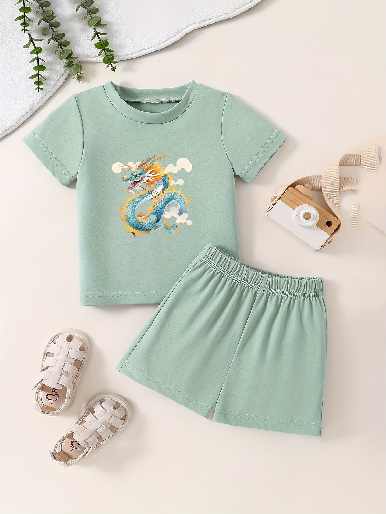 Toddler Kid Cartoon Pattern T-shirt & Shorts Set