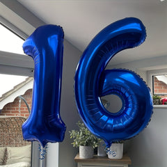 42 Inch Navy Number Balloons 0-9 Large Royal Mylar Foil Helium Dark Number Ballo