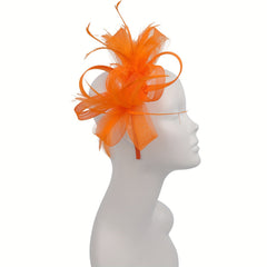 Women Feather Fascinators Derby Hat Mesh Head Piece Tea Party Hair Accessor