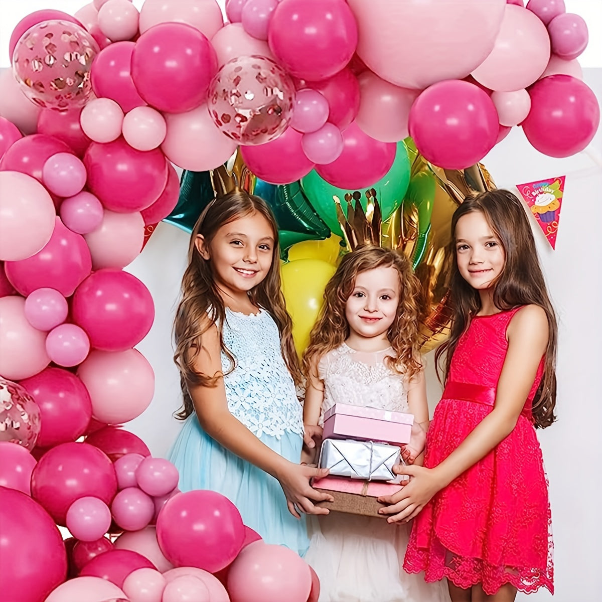 Hot Pink Balloon Garland Arch Kit for Princess Baby Shower Wedding Birthday