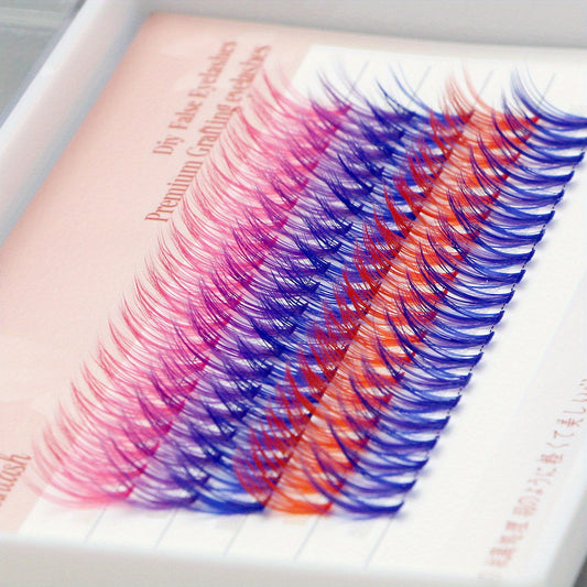Colored Lashes Cluster 12mm False Eyelashes Individual DIY C Curling