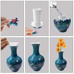 MIANQI 3D Puzzle Vase Floral Pattern No Batteries Needed Brain Teaser