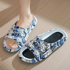 Men's Camo Platform Slides Non Slip Slippers for Indoor Outdoor Shower