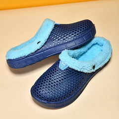 Men's Plush Lined Non Slip Clogs for Home Wear