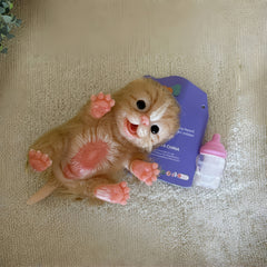 6 Inch Hand Painted Silicone Cat Reborn Doll Soft Silicone Tabby Easter Gift
