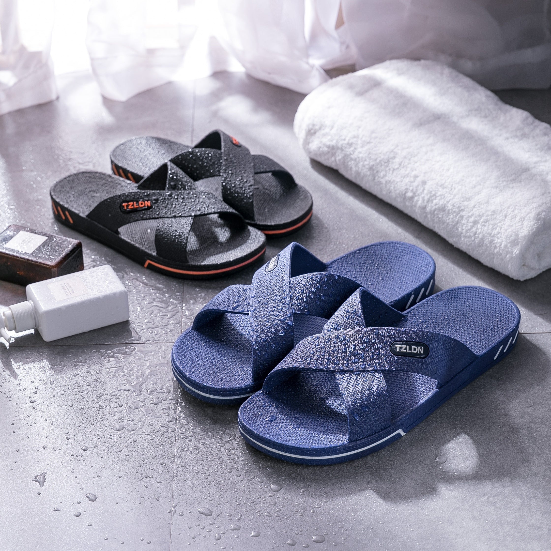 Men's Lightweight Non Slip Slides Quick Drying Comfort Slides