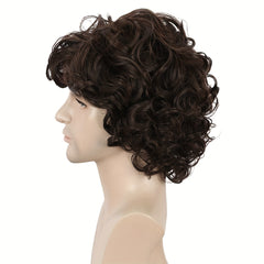 Men's Short Curly Fluffy Wig for Halloween Party