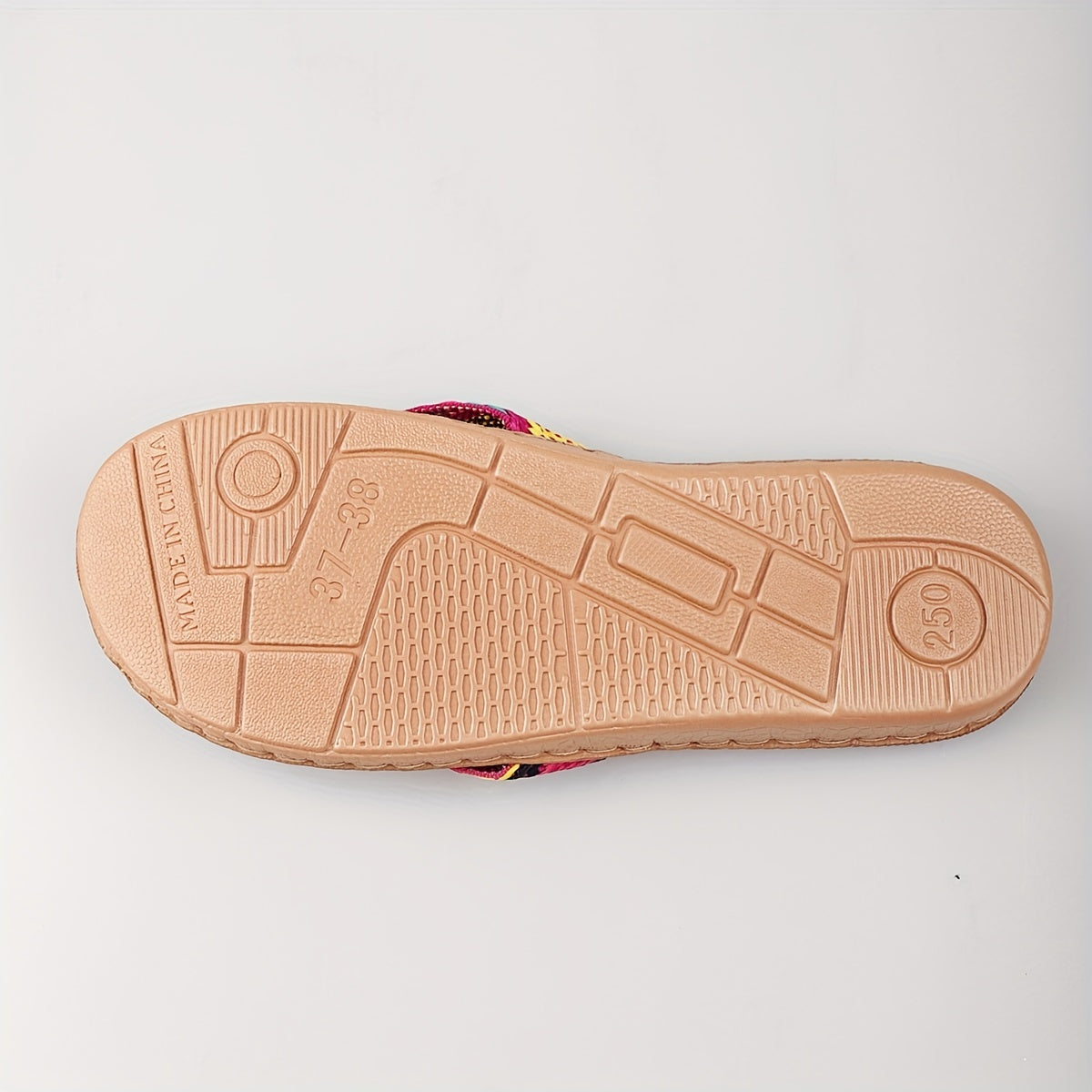Women's Floral Flat Sandals Slip On Open Toe Linen Sole Home Non slip Slides