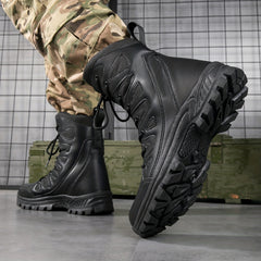 Men's Casual Combat Boots Lace-up Walking Hiking Outdoor Shoes