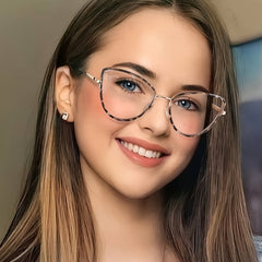 Light Blocking Eyestrain Clear Glasses For Women Computer Reading