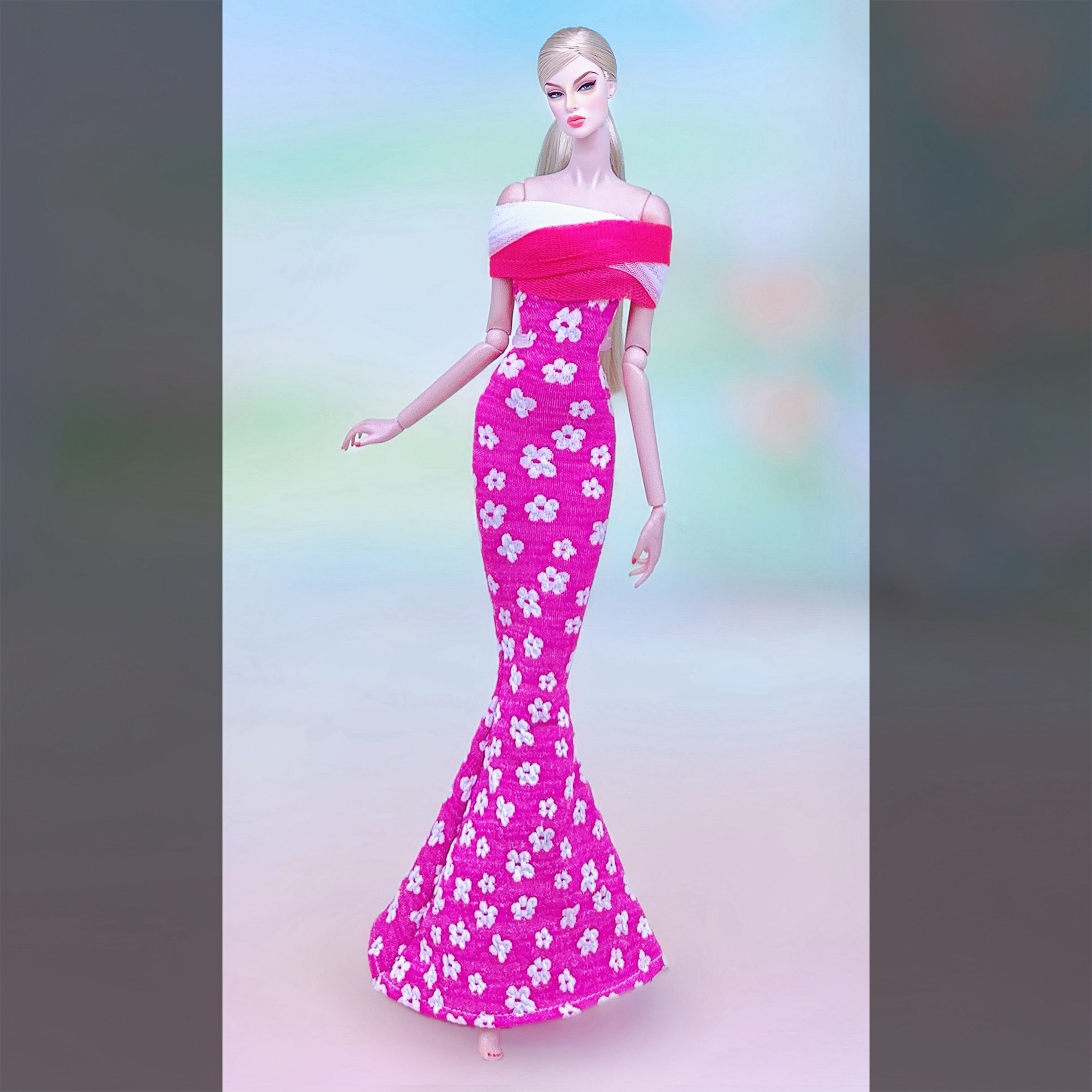 Wide Leg Trousers and Top Outfit for 1:6 Scale Dolls, Doll Dress Accessories