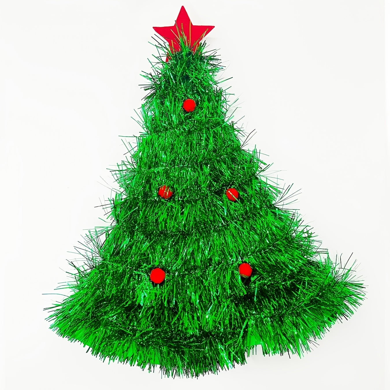 Green Christmas Hat Tree Shaped Headdress Costume