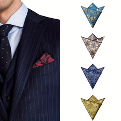 Men's Suit Handkerchief Paisley Cashew Pattern Jacquard Scarf Towel