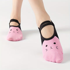 Women's Double Bars & Ballet Yoga Socks
