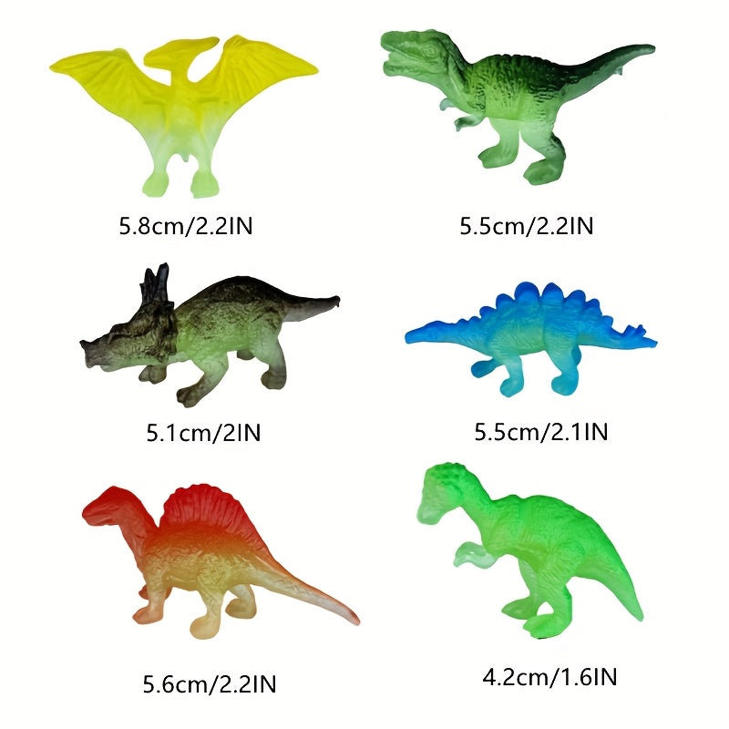 Glow in Dark Dinosaur Toy Set PVC Model Mini Gift