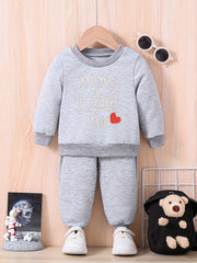 MOM DAD ME Baby Casual Outfit Sweatshirt Set