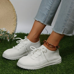 Women's Lightweight Mesh Sneakers Casual Lace Up Outdoor Shoes