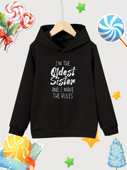 Oldest Sister Rules Hooded Sweatshirt for Girls