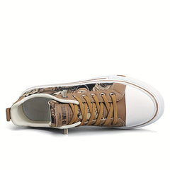 Men's Graphic Canvas Sneakers Casual Walking Shoes