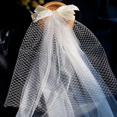 Wedding Bow Veil Satin Mesh Barrettes Bridal Party Favor Decorations